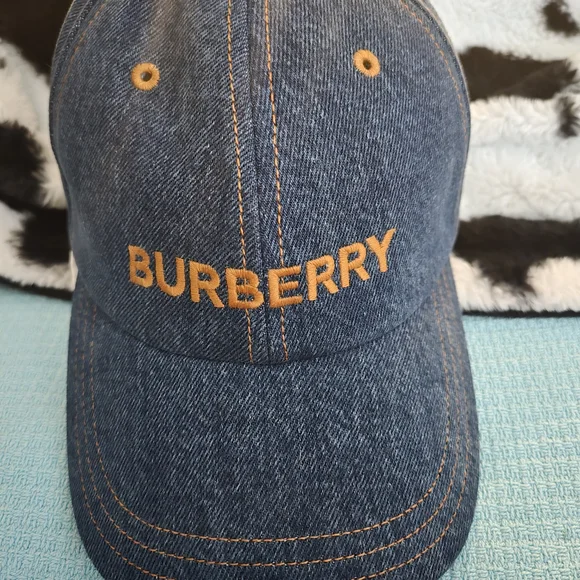 Burberry Blue Denim Cap with Orange Logo Burberry Blue Label Baseball Cap 2010s Burberry Blue Label  main image 4